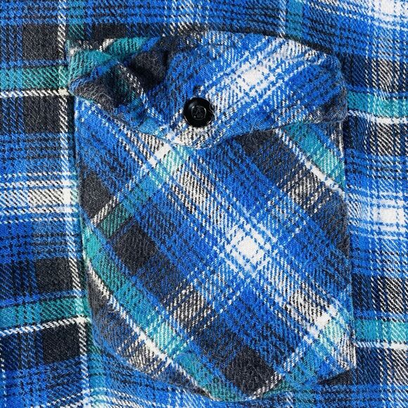 Dakota Flannel Shirt Mens  XL Plaid Outdoor Hiking Casual Button Up Blue - Picture 3 of 11